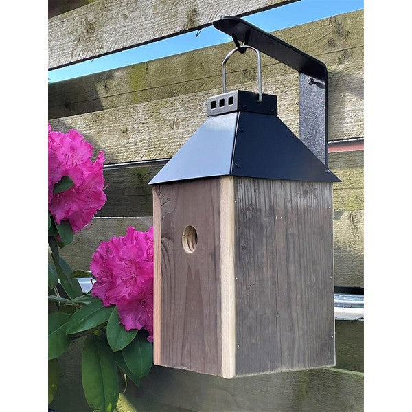 Sort Mini Birdy Sleep Fuglehus (genb træ) L17xB17xH33,5 cm