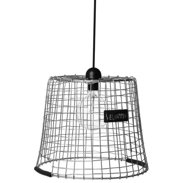 Lampekurv m stofledning (m fatning) Ø40xH36 cm