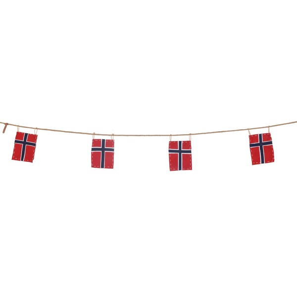 Mini Flag Wire Norge (8 flag) L14,5xB11xH300 cm