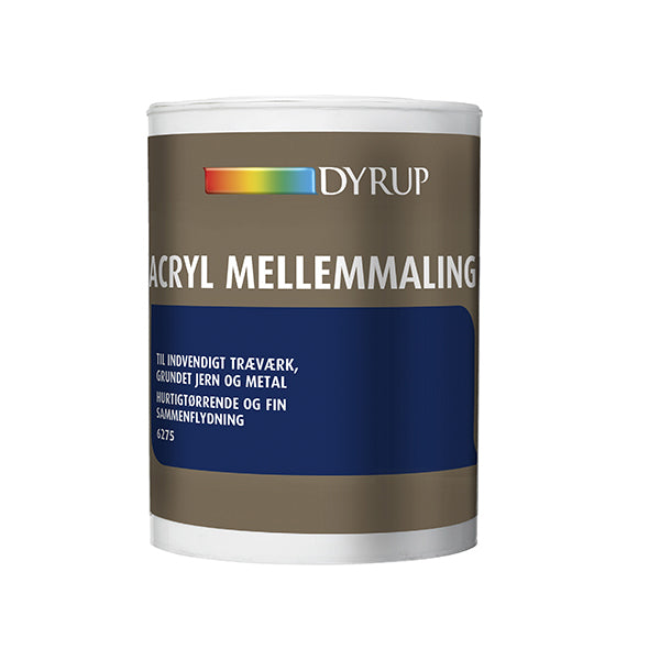 Dyrup Acryl mellemmaling hvid 0,75 liter