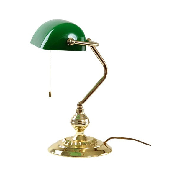 Banker bordlampe messing/grøn