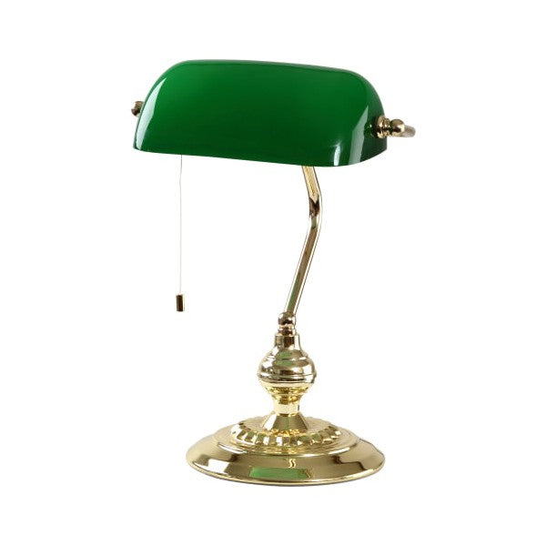 Banker bordlampe messing/grøn