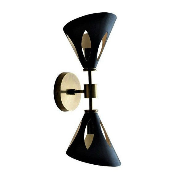 Væglampe Hexx Black & Gold Double 43 cm