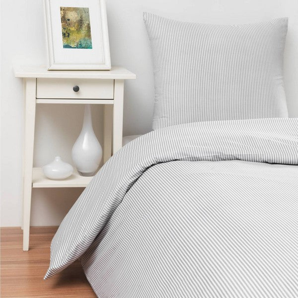 By Skagen sengetøj Josefine bomuld grå striber 140x220 cm