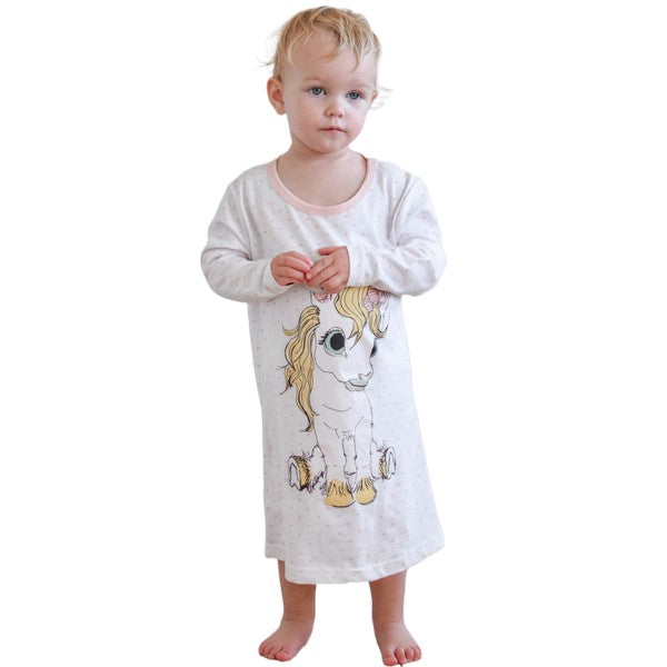 By Skagen natkjole unicorn hvid/lyserød 4 år