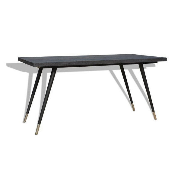 Spisebord Sticks-sort i massivt mørkt træ 200x90x74 cm