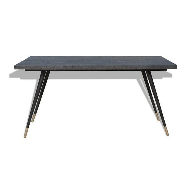 Spisebord Sticks-sort i massivt mørkt træ 150x80x74 cm